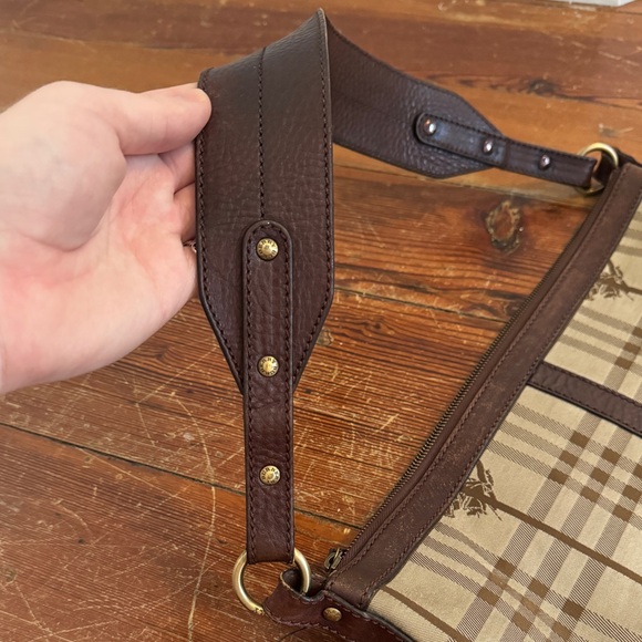 Burberry Vintage Nova Check Leather Shoulder Hobo Bag - Picture 8 of 15